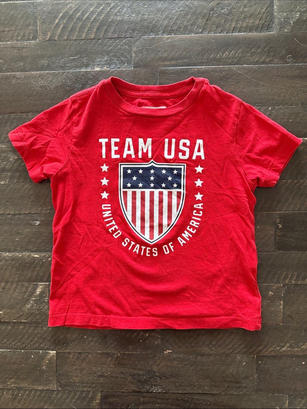 Official Team USA Kids Graphic Tee - Red Short Sleeve - Size XS